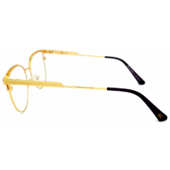 Armação para Óculos Feminino Empório Glasses Dourado/Preto Fosco Redondo/Gatinho EG4215 C5 52