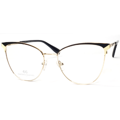 Armação para Óculos Feminino Empório Glasses Dourado/Preto/Off White Clip-On EG4122 C5 54