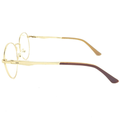 Armação para Óculos Feminino Empório Glasses Dourado Redondo EG4092 C1 51