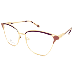 Armação para Óculos Feminino Empório Glasses Dourado/Vinho Gatinho EG4207 C9 54