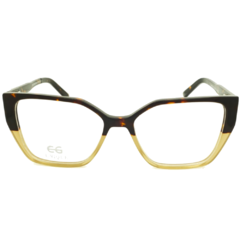 Armação para Óculos Feminino Empório Glasses Marrom Cristal/Bege Cristal Gatinho EG5004 C18 54