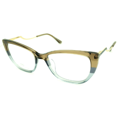 Armação para Óculos Feminino Empório Glasses Marrom Cristal/Cinza Cristal Gatinho EG3350 C13 51