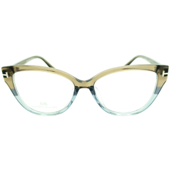Armação para Óculos Feminino Empório Glasses Marrom Cristal/Cinza Cristal Gatinho EG3353 C4 53