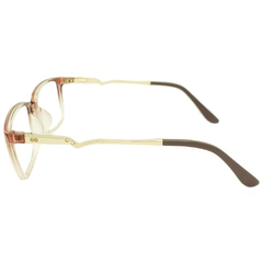 Armação para Óculos Feminino Empório Glasses Marrom Cristal/Cristal Retangular EG3325 C4 51