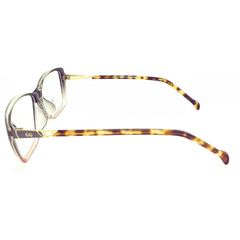 Armação para Óculos Feminino Empório Glasses Marrom Cristal/Rosa Cristal Retangular EG3417 C8 53