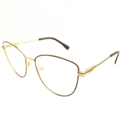 Armação para Óculos Feminino Empório Glasses Marrom/Dourado Gatinho EG4181 C5 54