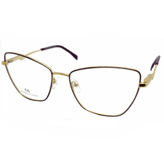 Armação para Óculos Feminino Empório Glasses Marrom/Dourado Gatinho EG4234 C4 54