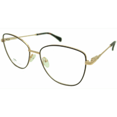 Armação para Óculos Feminino Empório Glasses Marrom/Dourado Gatinho/Redondo EG4133 C4 53