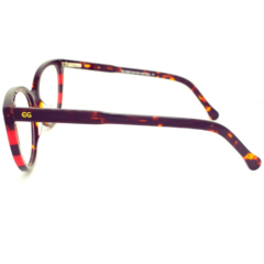 Armação para Óculos Feminino Empório Glasses Marrom Mescla/Vermelho Gatinho EG5006 C17 54