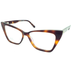 Armação para Óculos Feminino Empório Glasses Marrom Mesclado Gatinho EG5002 C17 53