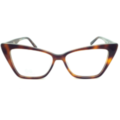 Armação para Óculos Feminino Empório Glasses Marrom Mesclado Gatinho EG5002 C17 53