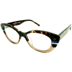 Armação para Óculos Feminino Empório Glasses Mescla Marrom /Marrom Cristal Gatinho EG3378 C4 50