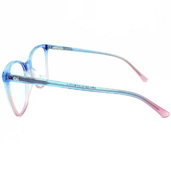 Armação para Óculos Feminino Empório Glasses Mescla Rosa Cristal/Azul Cistal Quadrado EG3362 C13 54