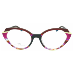 Armação para Óculos Feminino Empório Glasses Mescla Rosa/Vermelho Cristal Gatinho/Redondo EG3461 C9 50