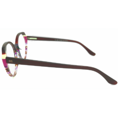 Armação para Óculos Feminino Empório Glasses Mescla Rosa/Vermelho Cristal Gatinho/Redondo EG3461 C9 50