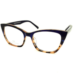 Armação para Óculos Feminino Empório Glasses Mesclado Azul/Nude Gatinho EG3363 C13 51