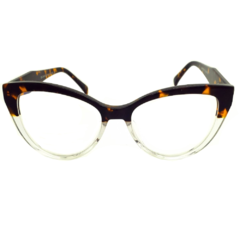 Armação para Óculos Feminino Empório Glasses Mesclado Marrom/Cristal Gatinho EG3424 C17 52