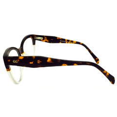 Armação para Óculos Feminino Empório Glasses Mesclado Marrom/Cristal Gatinho EG3424 C17 52