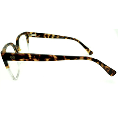 Armação para Óculos Feminino Empório Glasses Mesclado Marrom/Cristal Quadrado/Gatinho EG3377 C17 53