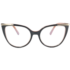 Armação para Óculos Feminino Empório Glasses Preto/Dourado Gatinho EG3039 C5 52