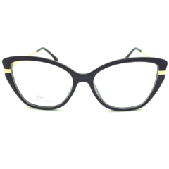 Armação para Óculos Feminino Empório Glasses Preto/Dourado Gatinho EG3320 C5 54