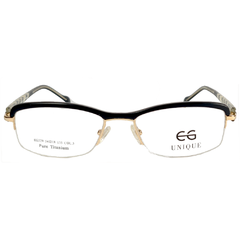 Armação para Óculos Feminino Empório Glasses Preto/Dourado Retangular EG329 C5 54
