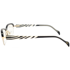Armação para Óculos Feminino Empório Glasses Preto/Dourado Retangular EG329 C5 54