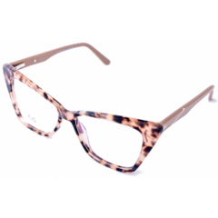 Armação para Óculos Feminino Empório Glasses Rosa Cristal/Mescla Marrom Gatinho EG5002 C16 53