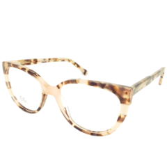Armação para Óculos Feminino Empório Glasses Rosa Cristal/Mescla Marrom Gatinho EG5006 C19 54