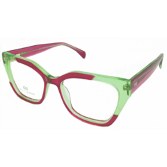 Armação para Óculos Feminino Empório Glasses Rosa Cristal/Verde Cristal Gatinho EG3475 C9 52