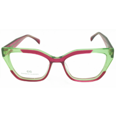 Armação para Óculos Feminino Empório Glasses Rosa Cristal/Verde Cristal Gatinho EG3475 C9 52