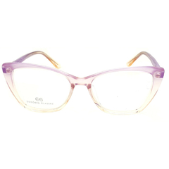 Armação para Óculos Feminino Empório Glasses Roxo Cristal/Rosa Cristal Gatinho/Quadrado EG3365 C8 48