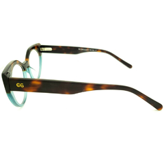 Armação para Óculos Feminino Empório Glasses Tartaruga/Azul Cristal Gatinho EG3345 C17 51