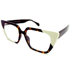 Armação para Óculos Feminino Empório Glasses Tartaruga/Off White Clip-On EG3455 C17 54