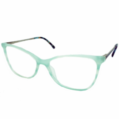 Armação para Óculos Feminino Empório Glasses Verde Água Cristal Gatinho EG764 C11 56