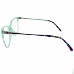 Armação para Óculos Feminino Empório Glasses Verde Água Cristal Gatinho EG764 C11 56