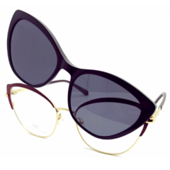 Armação para Óculos Feminino Empório Glasses Vermelho/Dourado Clip-On EG4125 C9 54
