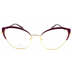 Armação para Óculos Feminino Empório Glasses Vermelho/Dourado Clip-On EG4125 C9 54