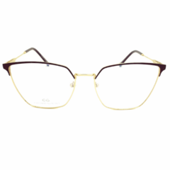 Armação para Óculos Feminino Empório Glasses Vinho/Dourado Geométrico/Gatinho EG4061 C9 54