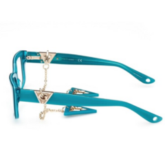 Armação para Óculos Feminino Guess Azul Turquesa Retangular GU2959 087 53