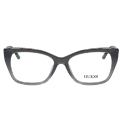 Armação para Óculos Feminino Guess Cinza Cristal Degradê/Glitter Gatinho GU2852 005 55