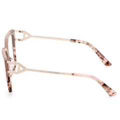 Armação para Óculos Feminino Guess Nude/Mescla Rosa Cristal/Marrom Quadrado GU2910 059 55