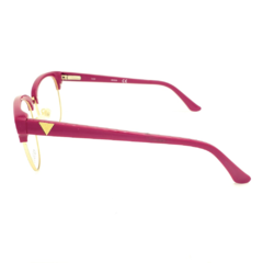 Armação para Óculos Feminino Guess Rosa Escuro/Dourado Gatinho/Redondo GU2528 066 52