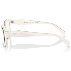 Armação para Óculos Feminino Prada Branco/Preto Geométrico VPR14Z 12J-1O1 54