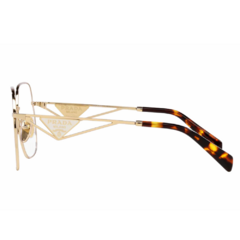 Armação para Óculos Feminino Prada Dourado Geométrico VPR59Z 151-1O1 56