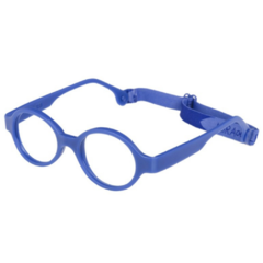 Armação para Óculos Infantil Miraflex Azul Marinho Redondo BABYLUX2 D 40