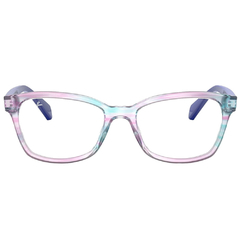 Armação para Óculos Infantil Ray-Ban Mescla Rosa Cristal/Azul Cistal Retangular RB1591 3807 48