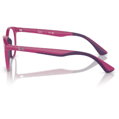 Armação para Óculos Infantil Ray-Ban Rosa Escuro Redondo RB1628 3933 48