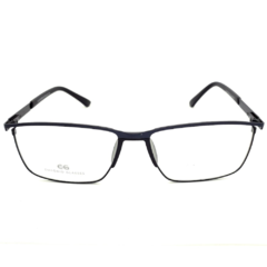Armação para Óculos Masculino Empório Glasses Preto Fosco/Azul Fosco Retangular EG4219 C13 58