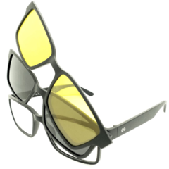 Armação para Óculos Masculino Empório Glasses Preto Fosco Clip-On EG2975 C15 54